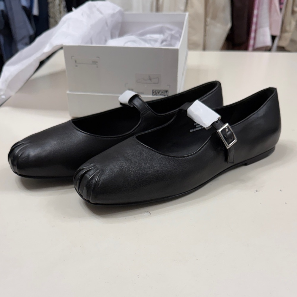 COS Black Leather Buckle Flats - Picture 2 of 14